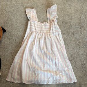 Draper James Pink and White Striped Mini Dress